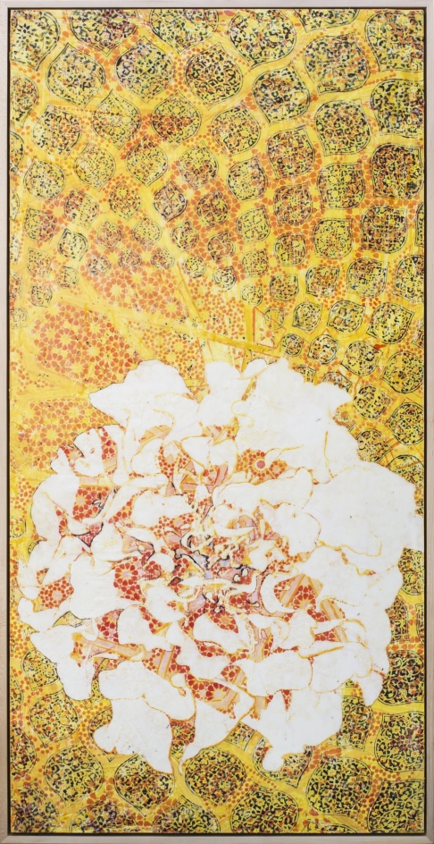 Marigold by Connor McManus | Gel transfer and acrylic on birch panel Marigold